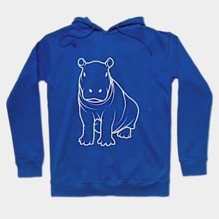 Lineart Cute Hippopotamus Hoodie